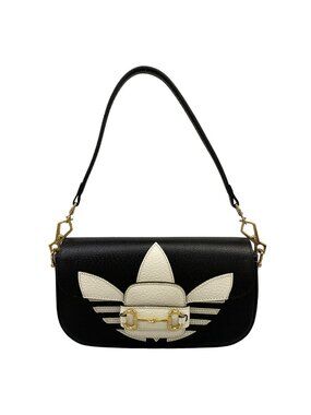 Gucci Horsebit Small Shoulder Bag Black White Adidas Collaboration Leather